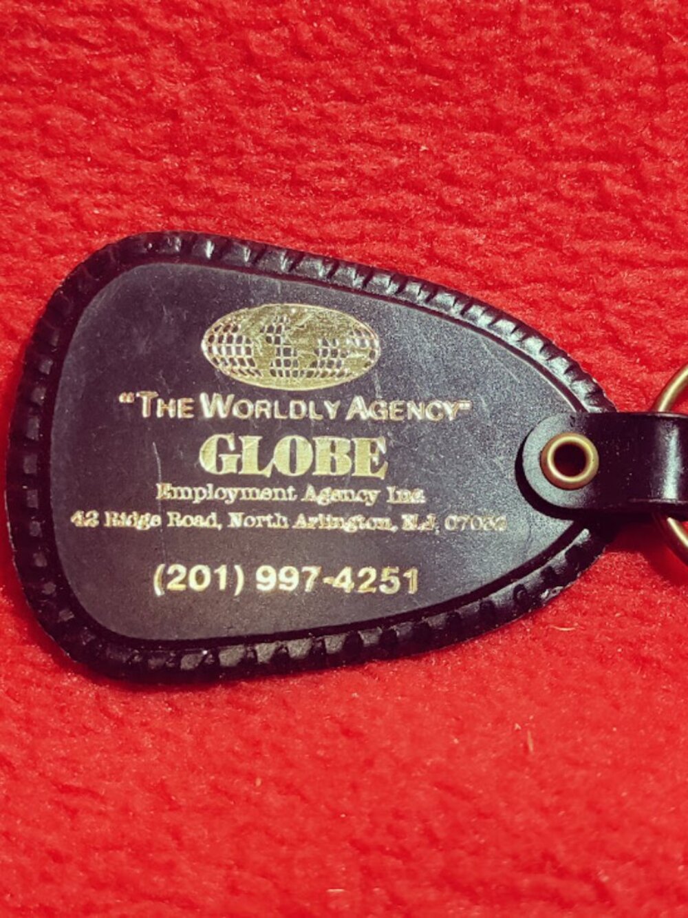 Vintage Globe Employment Agency Keychain